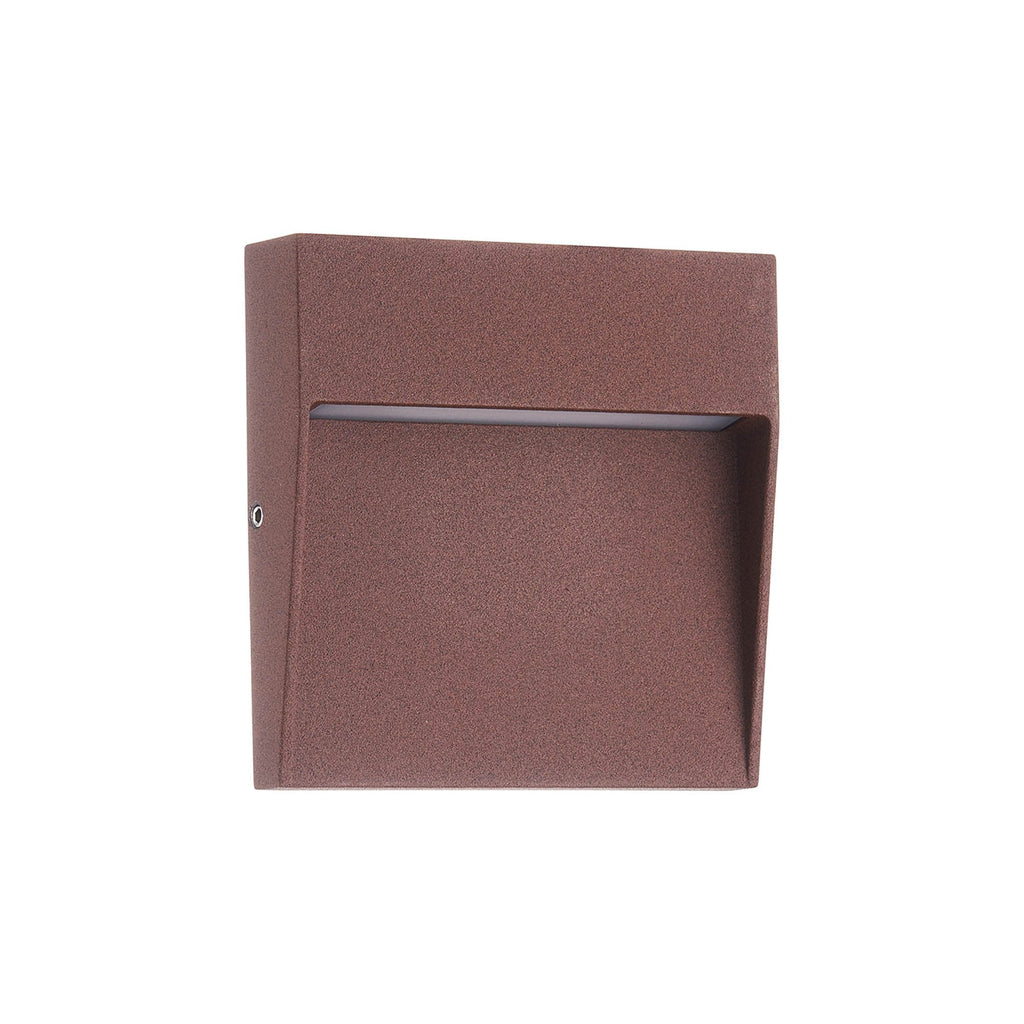 M7640 Baker Outdoor Wall Lamp Small Square 3W LED Rust Brown