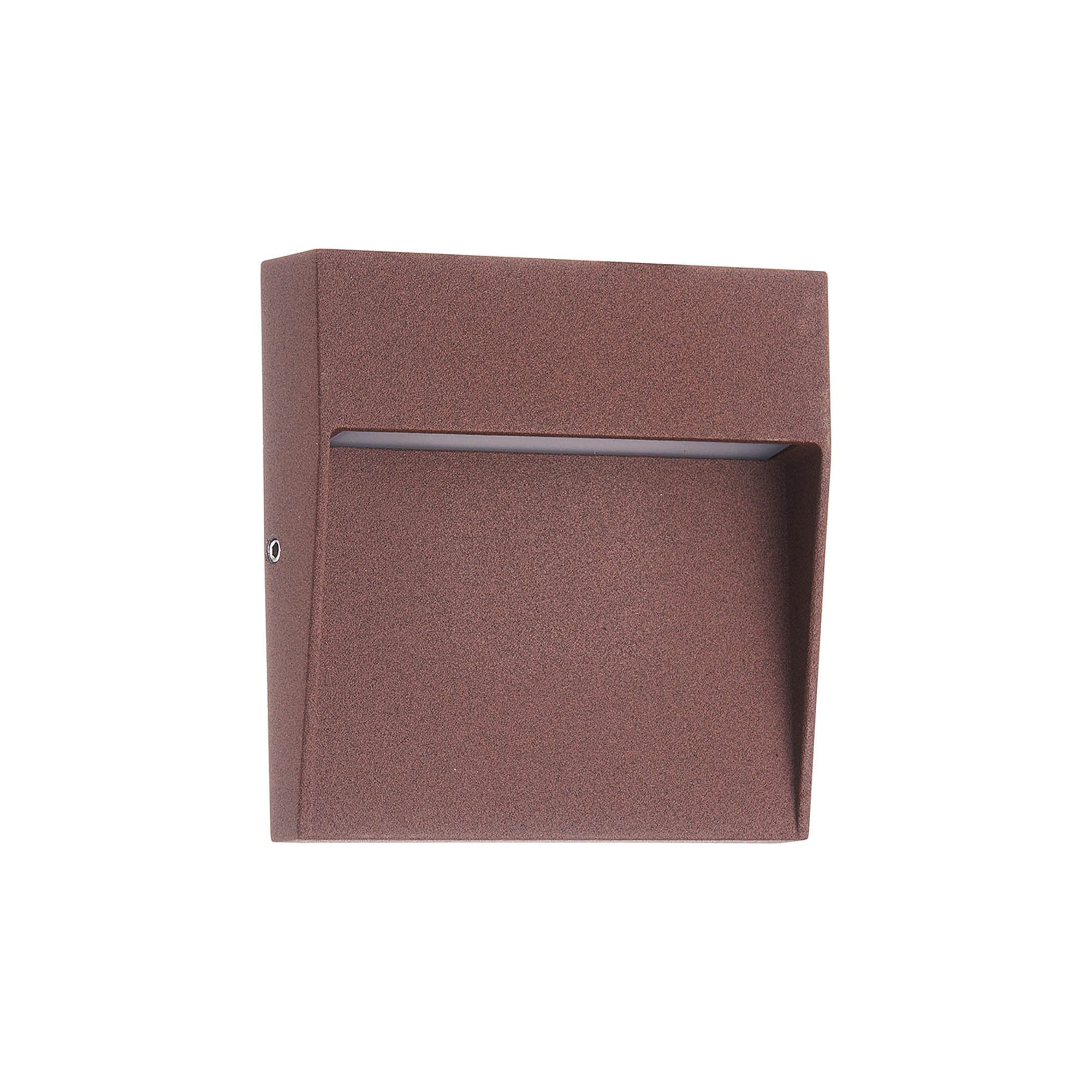 M7640 Baker Outdoor Wall Lamp Small Square 3W LED Rust Brown