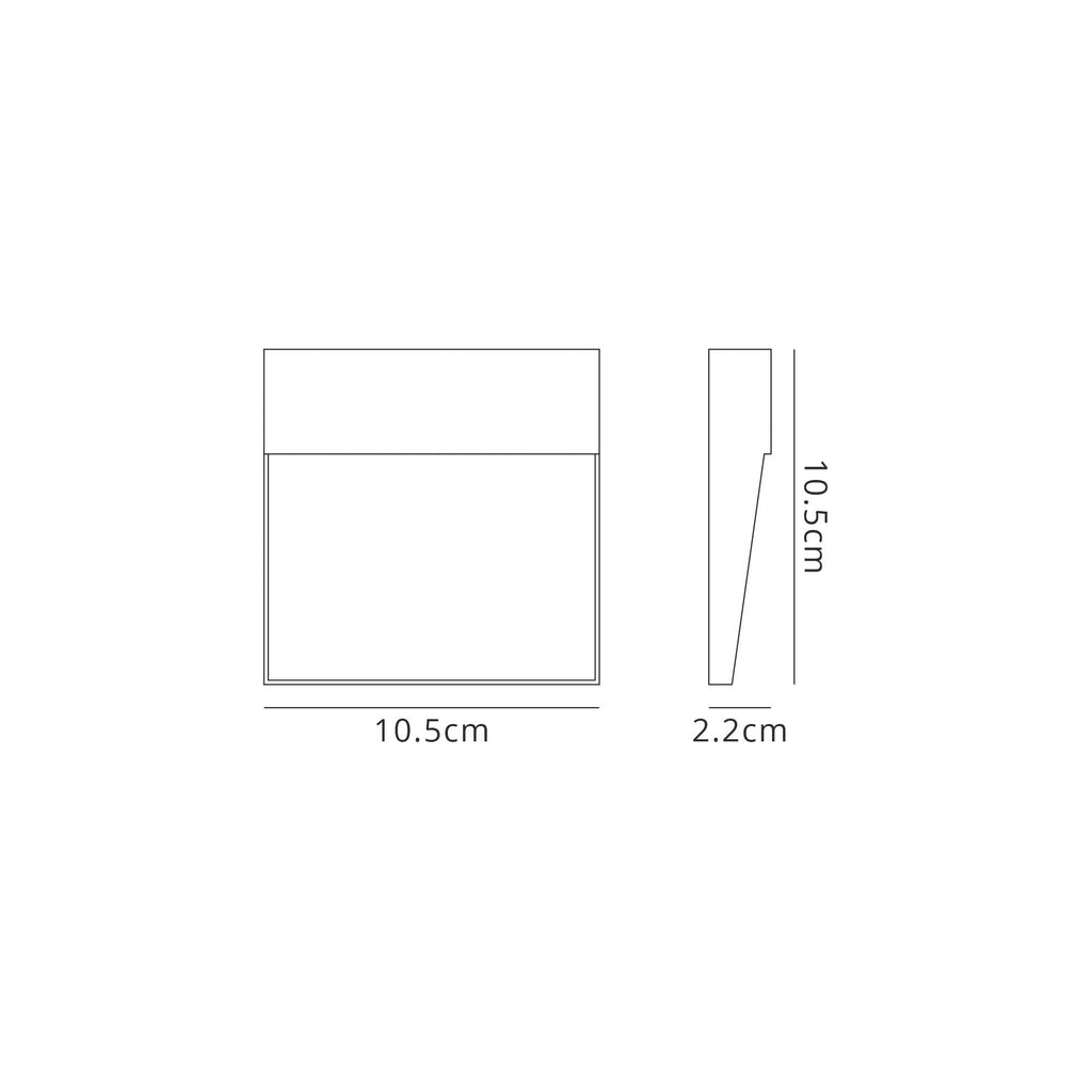 M7640 Baker Outdoor Wall Lamp Small Square 3W LED Rust Brown