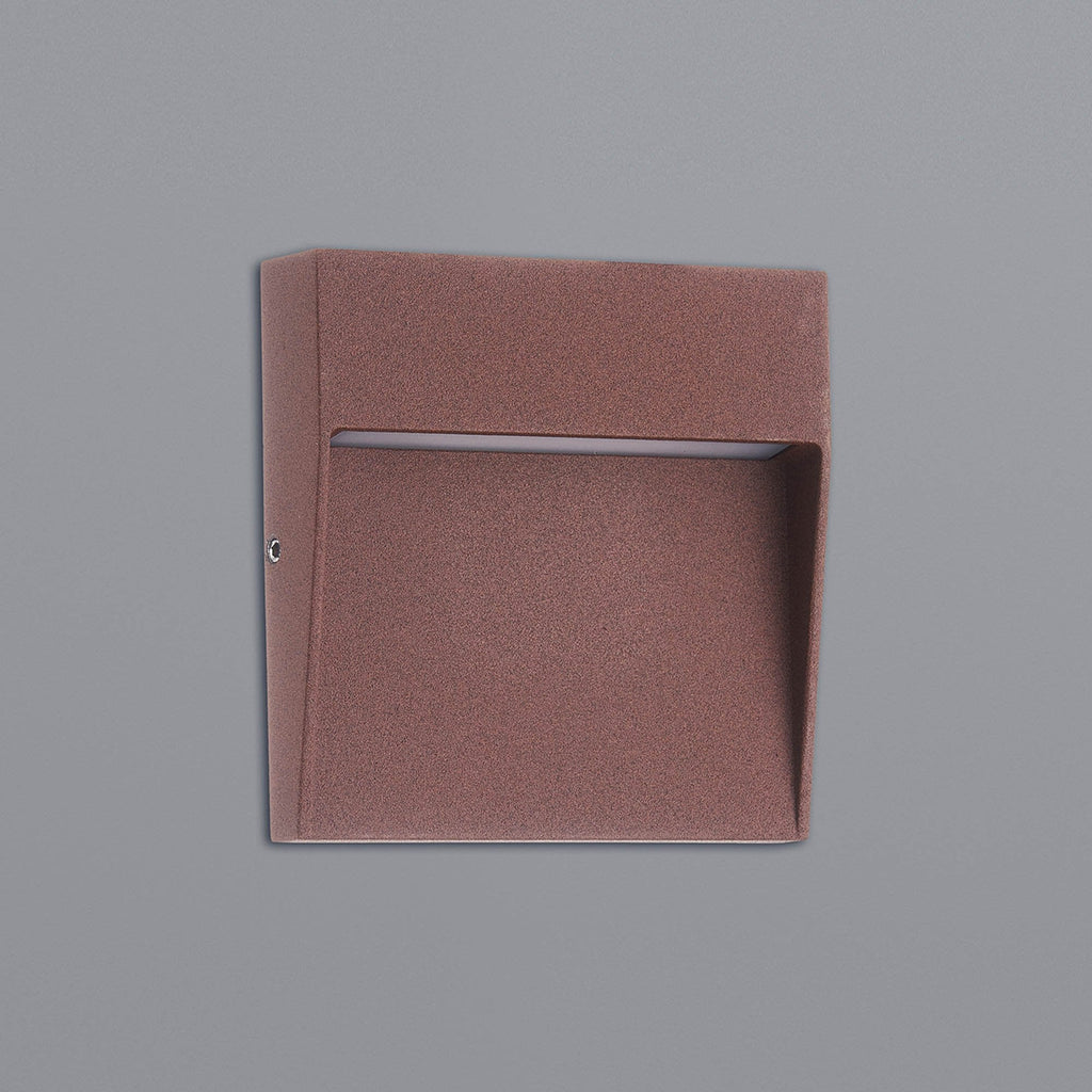 M7640 Baker Outdoor Wall Lamp Small Square 3W LED Rust Brown
