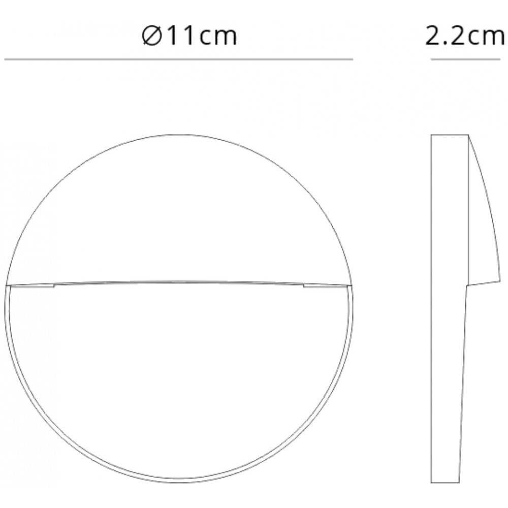 M7013 Baker Outdoor Wall Lamp Small Round 3W LED Anthracite