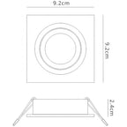 MC0008 Basico GU10 Swivel Downlight 9.2cm Square 1 Light Sand Black
