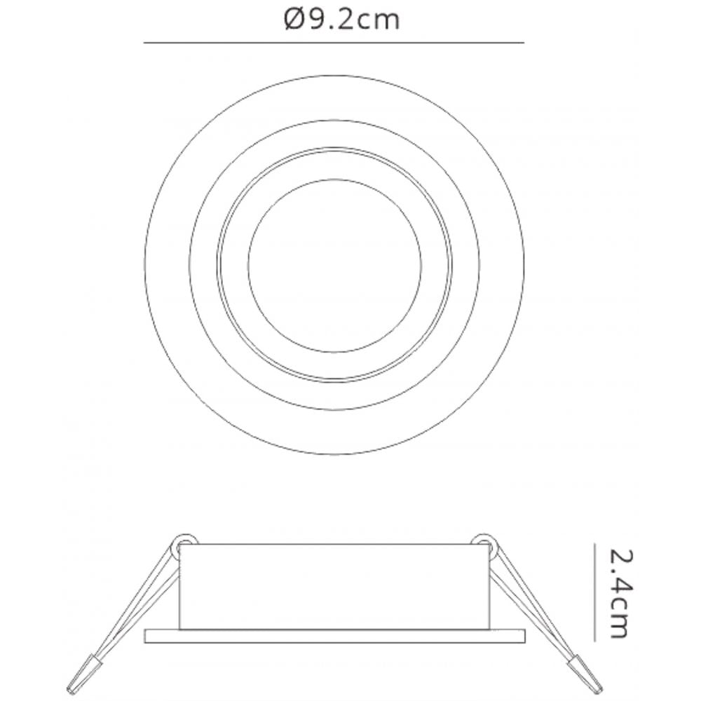 MC0007 Basico GU10 Swivel Downlight 9.2cm Round 1 Light Sand Black