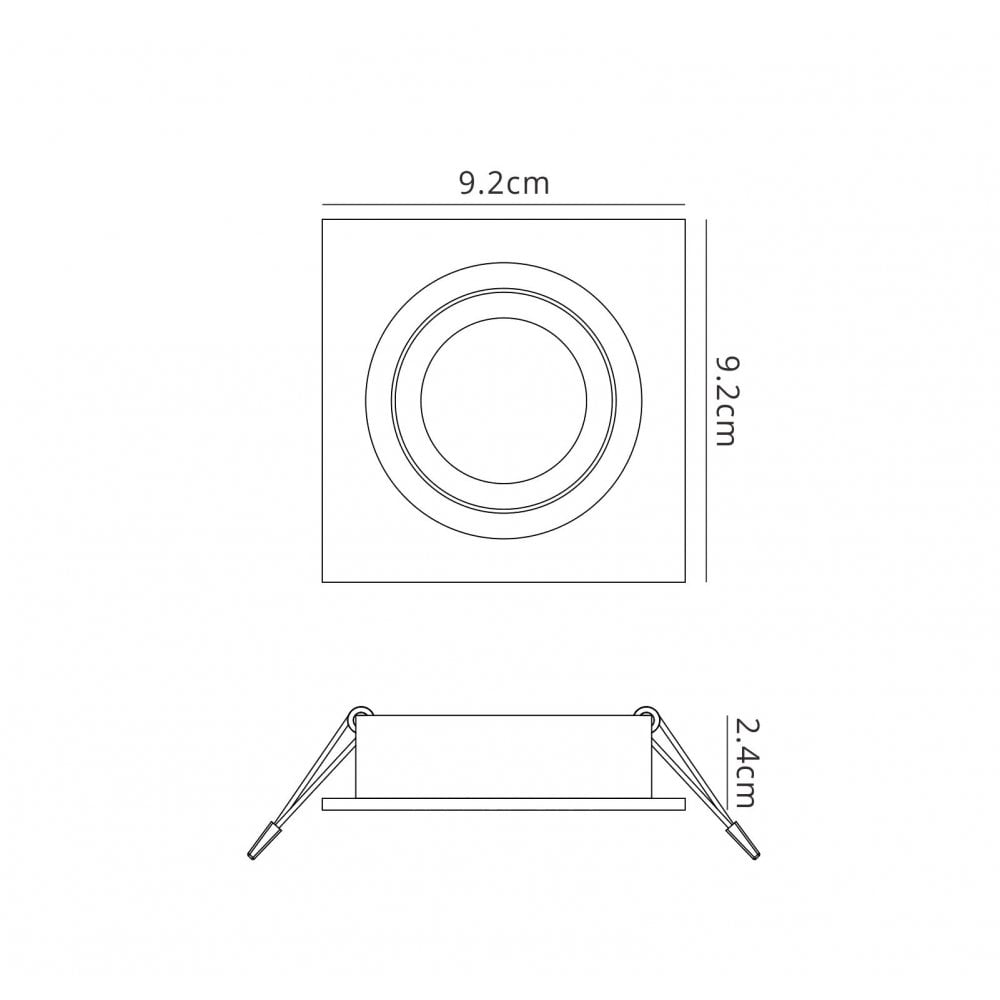 MC0004 Basico GU10 Swivel Downlight 9.2cm Square 1 x GU10 Max 50W Matt White
