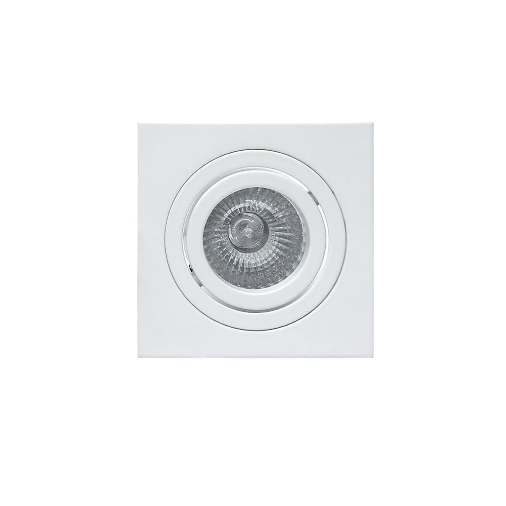 MC0004 Basico GU10 Swivel Downlight 9.2cm Square 1 x GU10 Max 50W Matt White