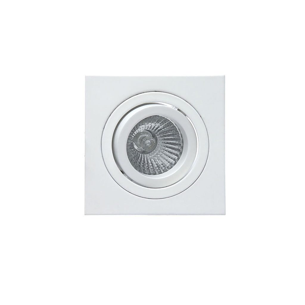 MC0004 Basico GU10 Swivel Downlight 9.2cm Square 1 x GU10 Max 50W Matt White