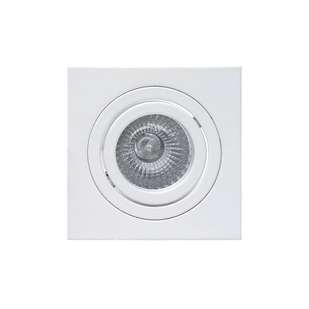 MC0004 Basico GU10 Swivel Downlight 9.2cm Square 1 x GU10 Max 50W Matt White