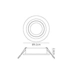 MC0005 Basico GU10 Swivel Downlight 9.2cm Round 1 x GU10 Max 50W Aluminium