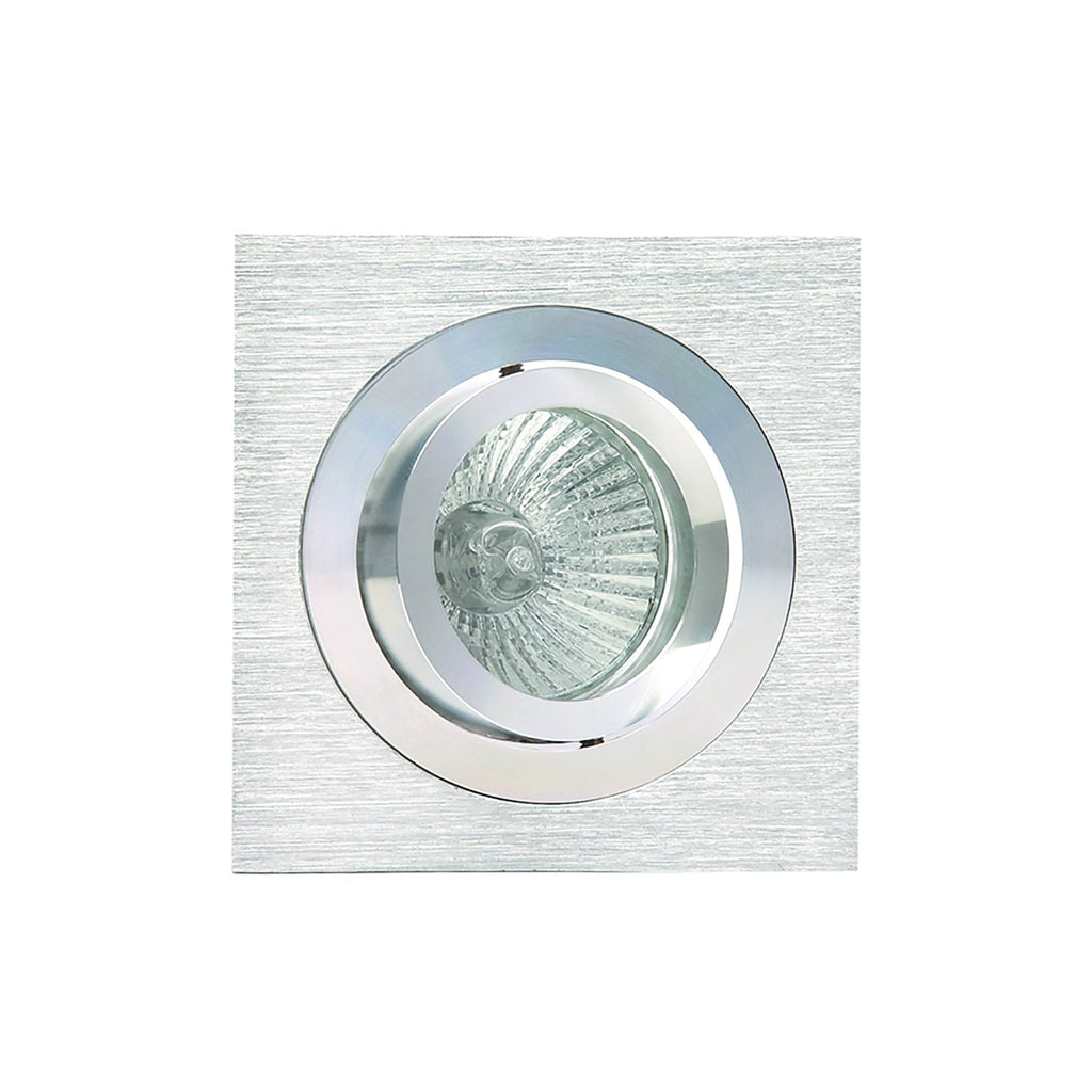 MC0002 Basico GU10 Swivel Downlight 9.2cm Square 1 x GU10 Max 50W Satin Nickel / Chrome