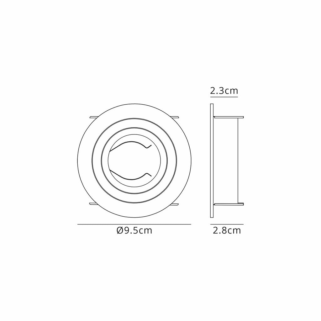 MC7743 Basico GU10 Downlight 9.5cm Round 1 x GU10 Max 12W Black