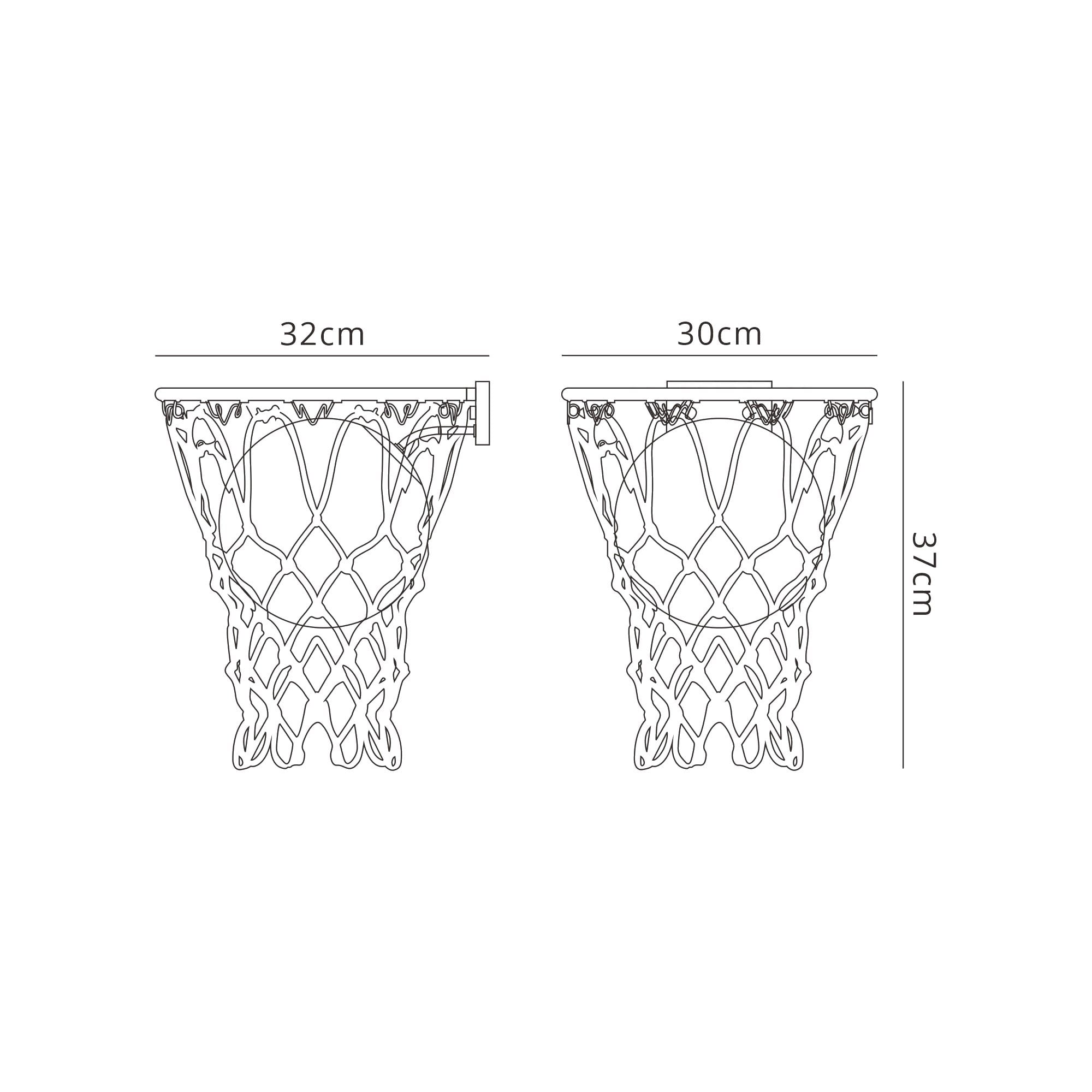M7244 Basketball Wall Lamp 1 Light Matt Red