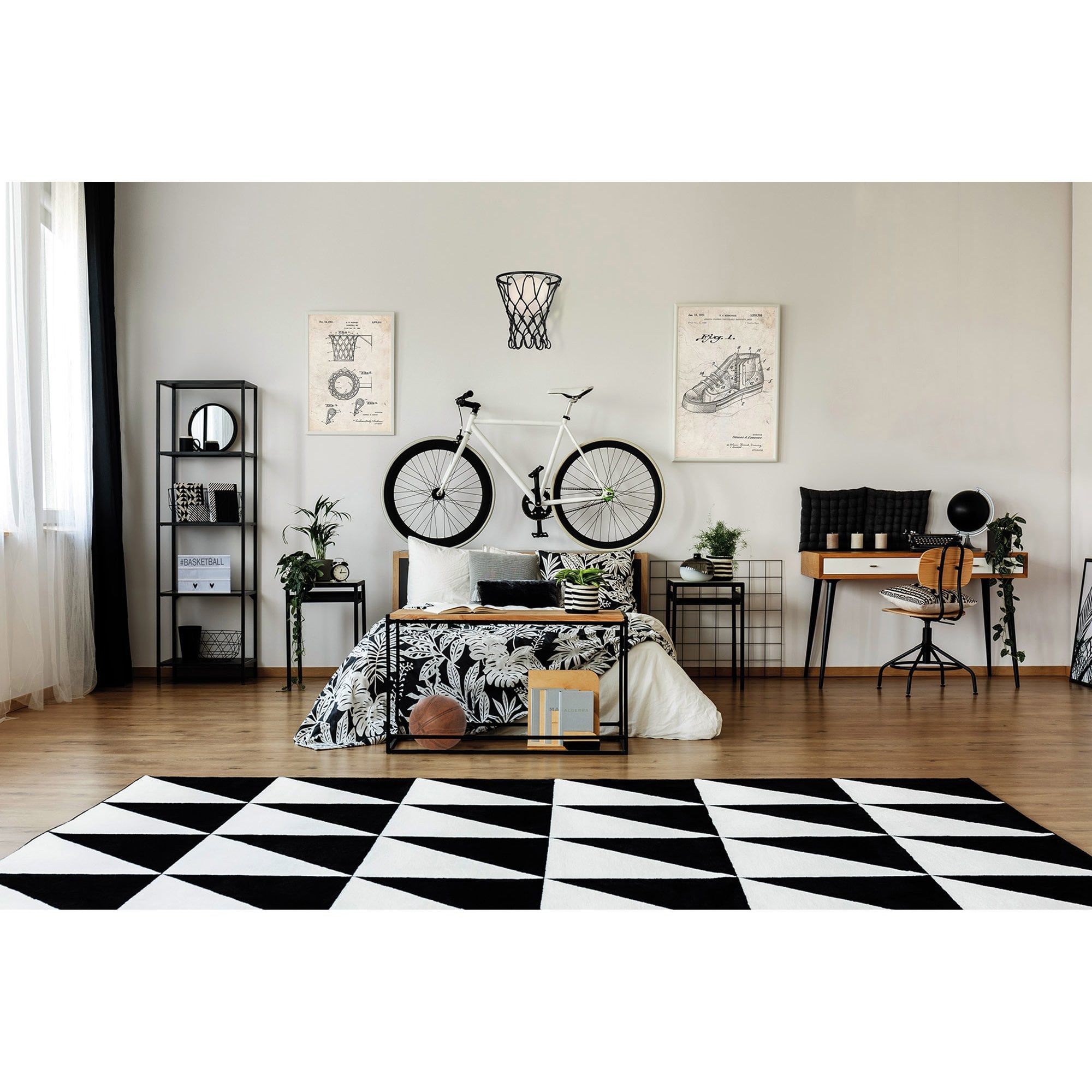 M7243 Basketball Wall Lamp 1 Light Matt Black