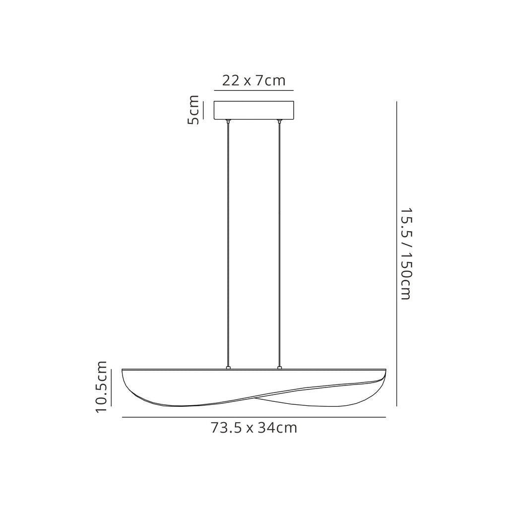 M7766 Bianca Pendant 40W LED White Acrylic