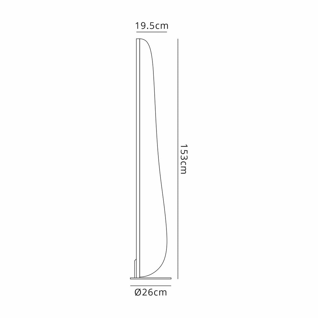 M7838 Bianca Small Floor Lamp 20W LED White Acrylic