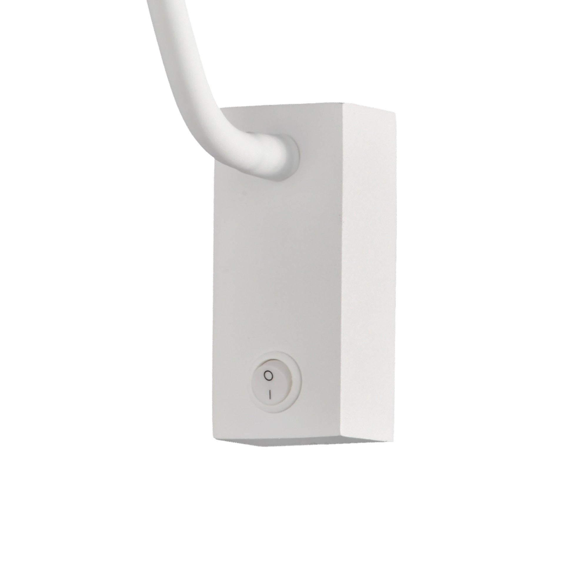 M6048 Boavista Switched Wall Lamp / Reader 1L 3W LED Square Head Spot Round Base Matt White