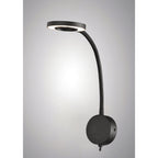 M6051 Boavista Switched Wall Lamp / Reader 1L 5W LED Ring Head Round Base Matt Black