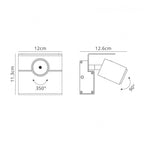 M5717 Bocaray Surface Mounted Spot / Wall Light 1 x 7W LED Matt White / Black