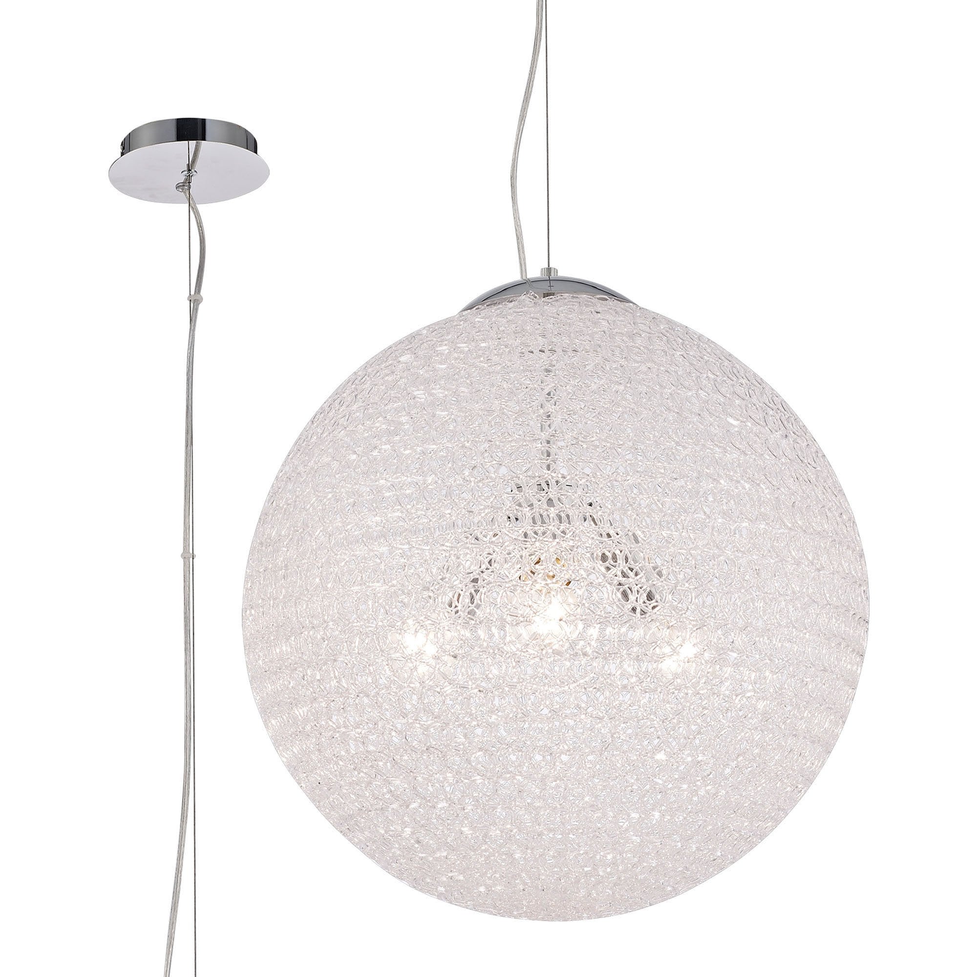 M5710 Bola Pendant 50cm Round 3 x E27 Chrome