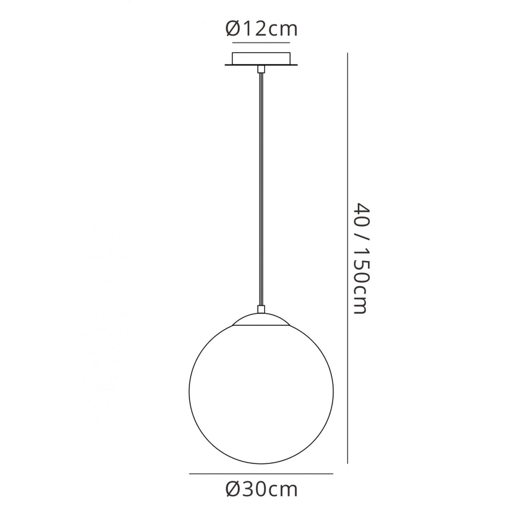 M5712 Bola Pendant 30cm Round 1 x E27 Chrome