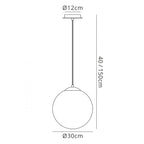M5712 Bola Pendant 30cm Round 1 x E27 Chrome