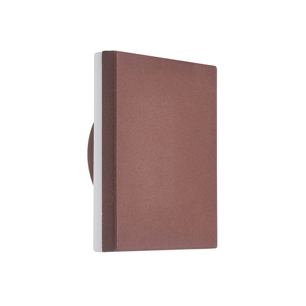 M6539 Bora Outdoor Square Wall Lamp 9.6W LED Rust Brown