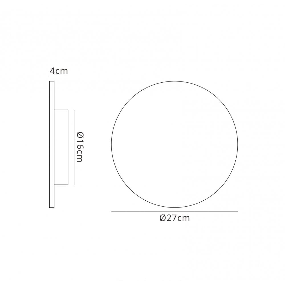 MC0117 Bora Bora Wall Light 27cm Round 16W LED Matte White