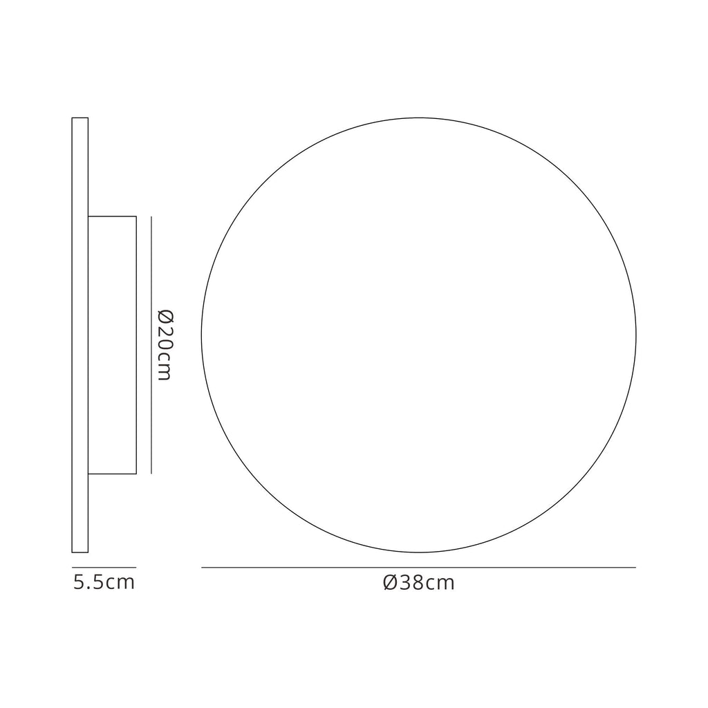 MC0130 Bora Bora Ceiling/Wall Light 38cm Round 30W LED Matt White