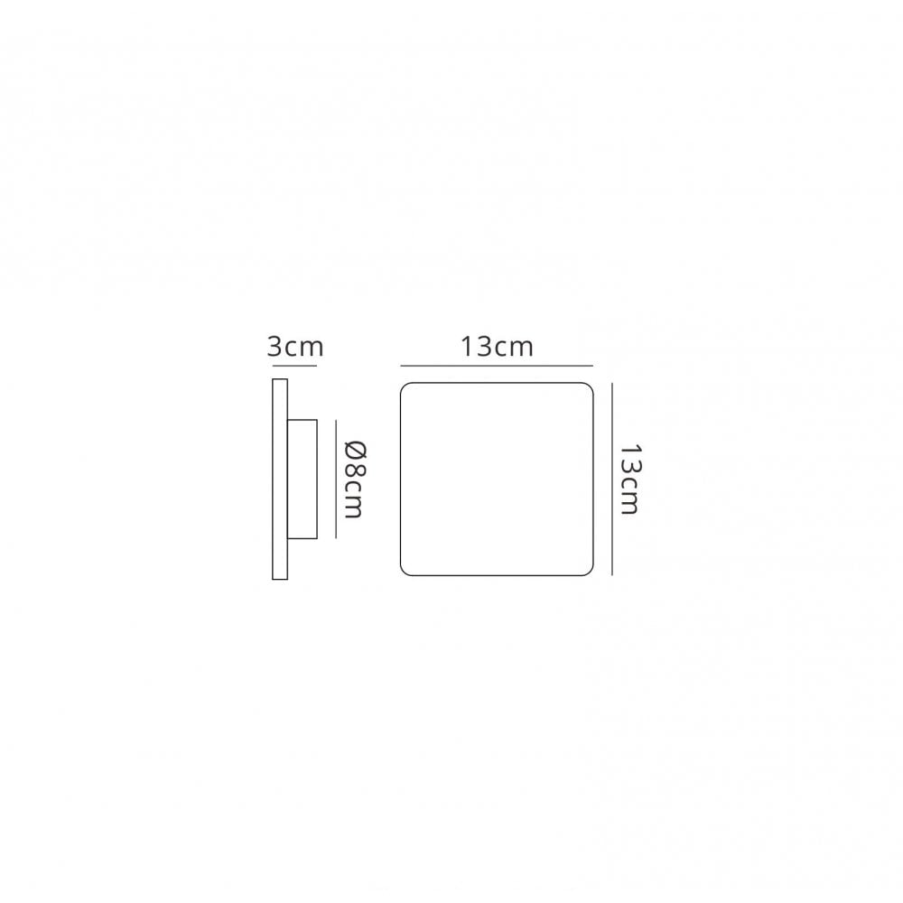 MC0103 Bora Bora Wall Light 13cm Square 6W LED Matt White