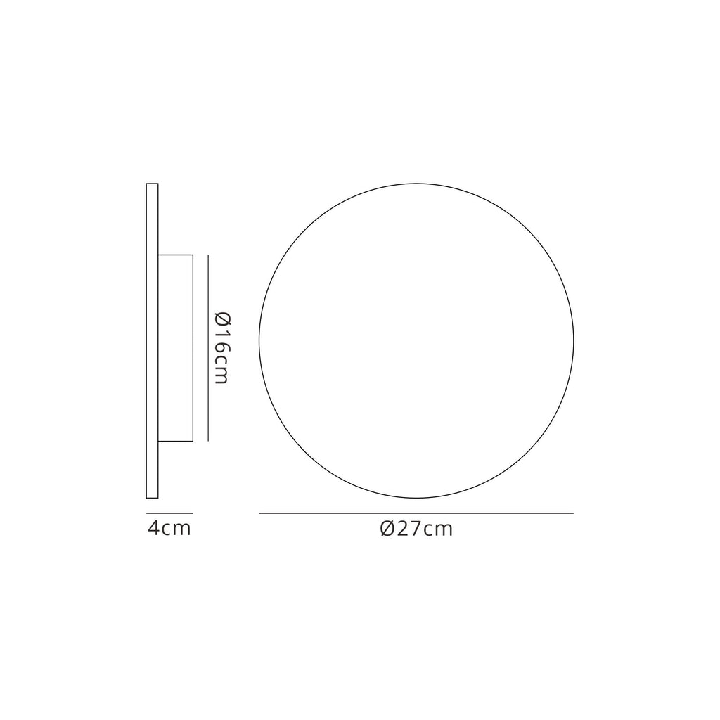 MC0129 Bora Bora Wall Light 27cm Round 16W LED Matte White