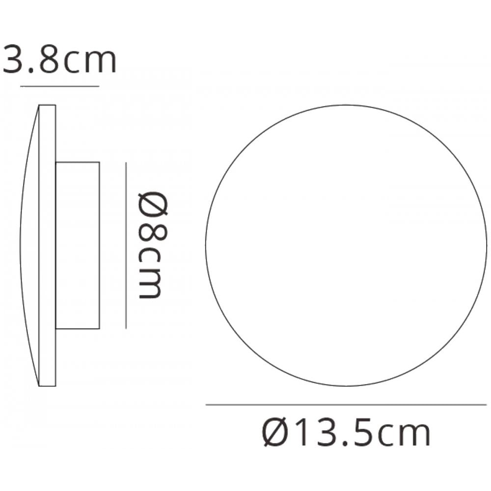 MC0119 Bora Bora Wall Light 13.5cm Round 6W LED Matt Black