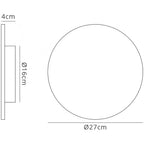 MC0124 Bora Bora Wall Light 27cm Round 16W LED Matt Black