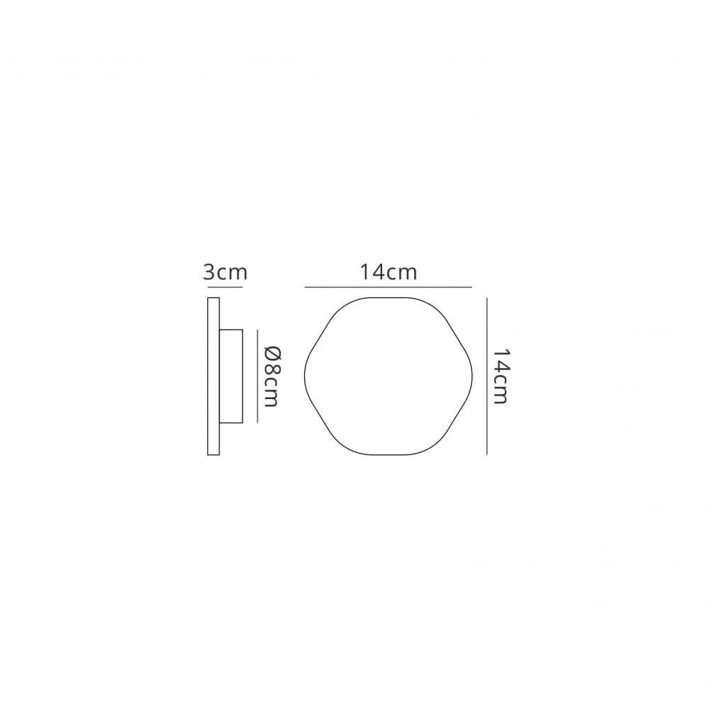 MC0105 Bora Bora Wall Light 14.4cm Hexagonal 6W LED Matt White