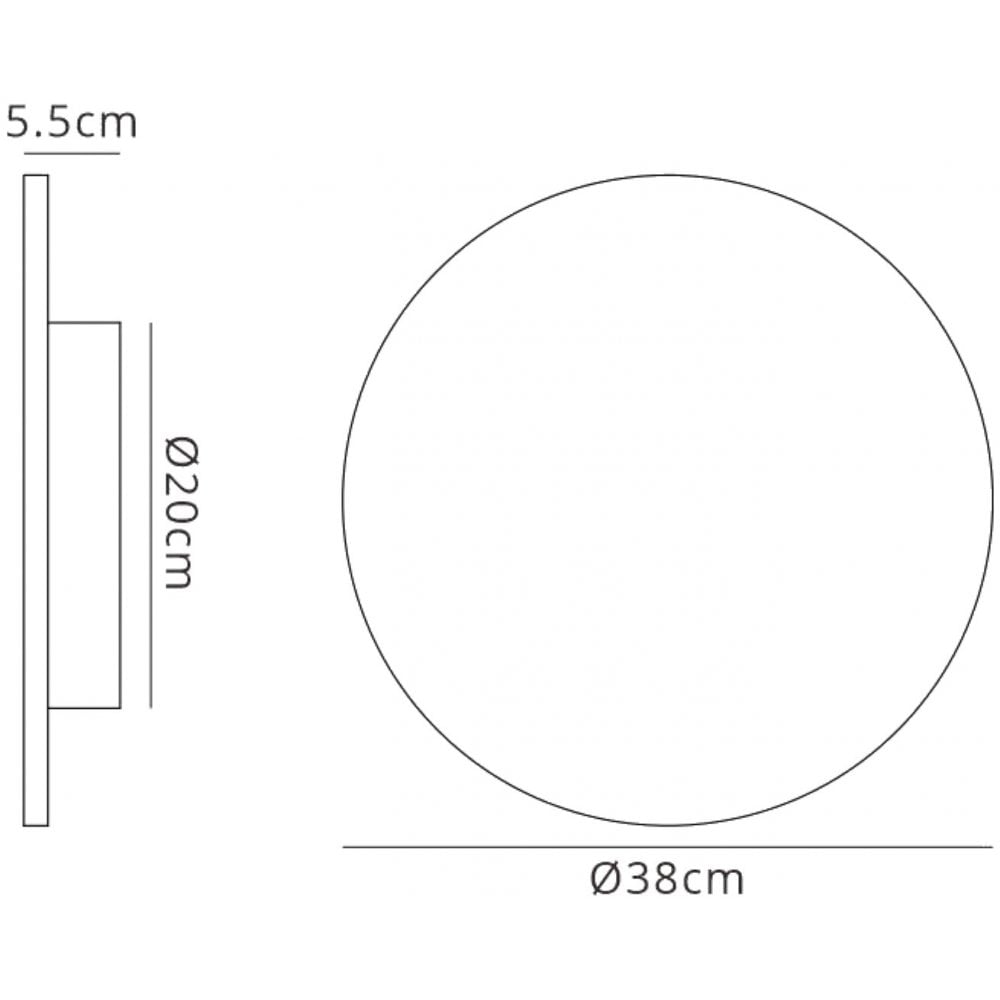 MC0126 Bora Bora Ceiling/Wall Light 38cm Round 30W LED Matt Black