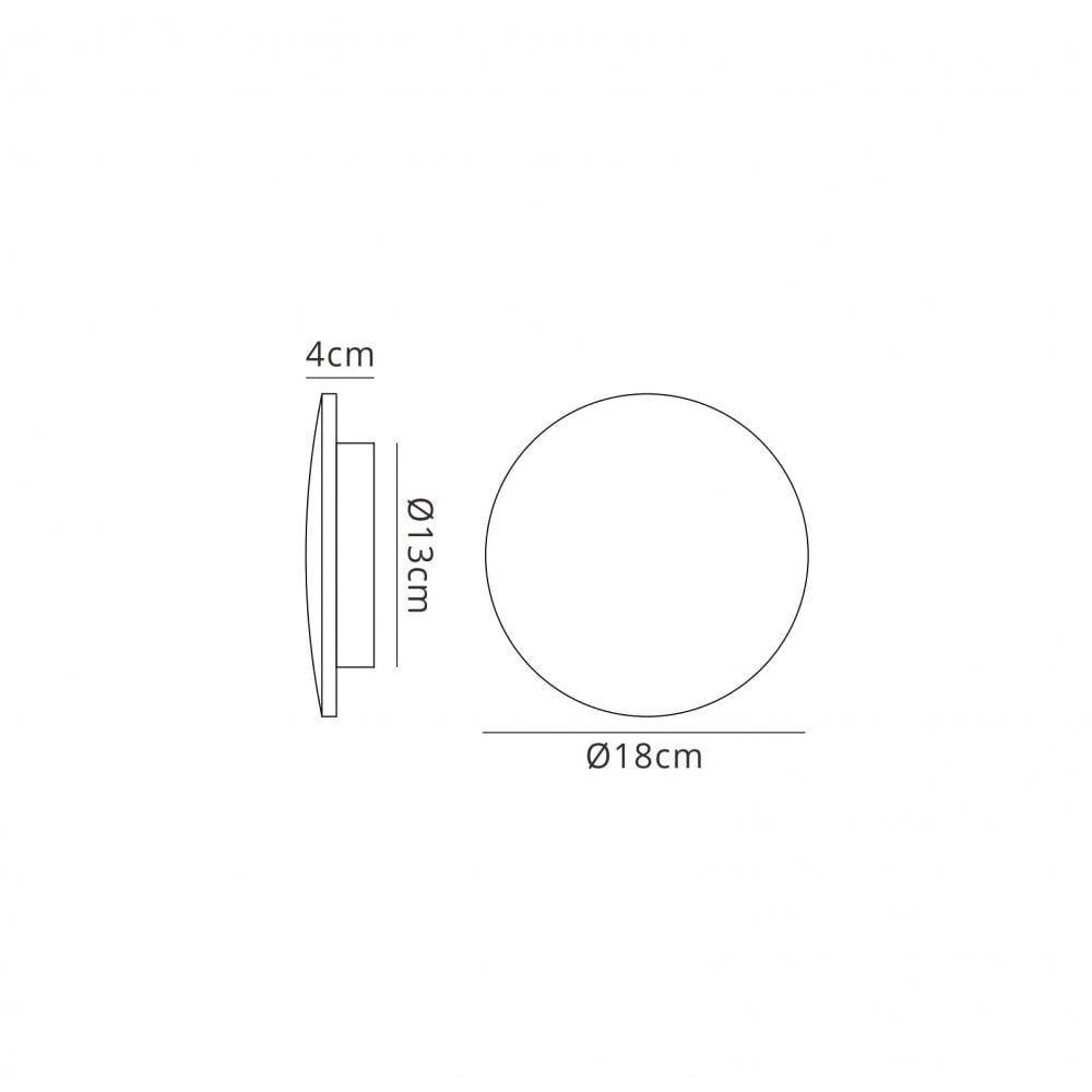 MC0112 Bora Bora Wall Light 18cm Round 12W LED Silver Paint