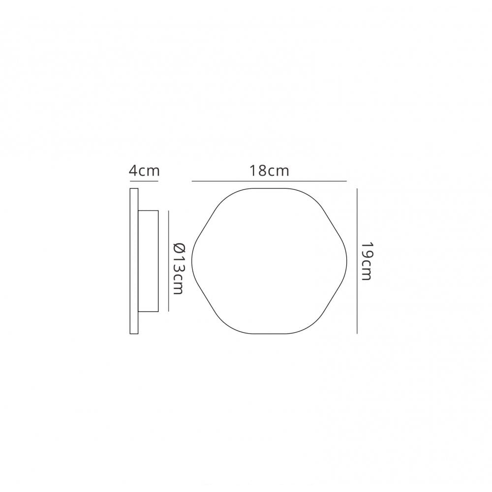 MC0106 Bora Bora Wall Light 19.2cm Hexagonal 12W LED Matt White