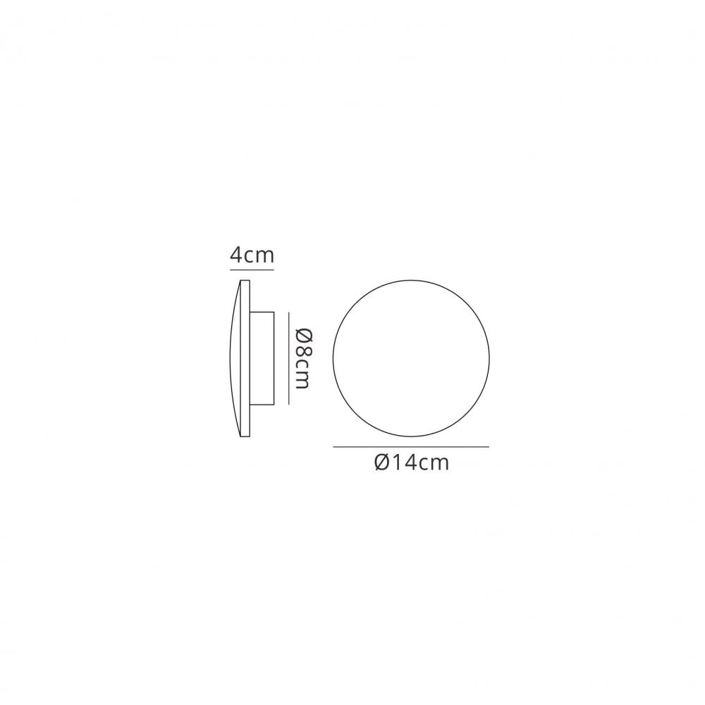 MC0101 Bora Bora Wall Light 13.5cm Round 6W LED Matt White (S)