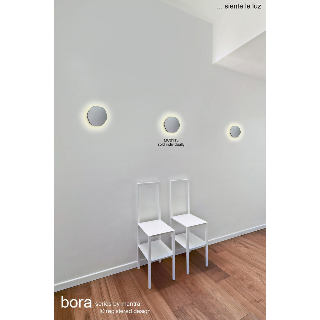 MC0101 Bora Bora Wall Light 13.5cm Round 6W LED Matt White (S)