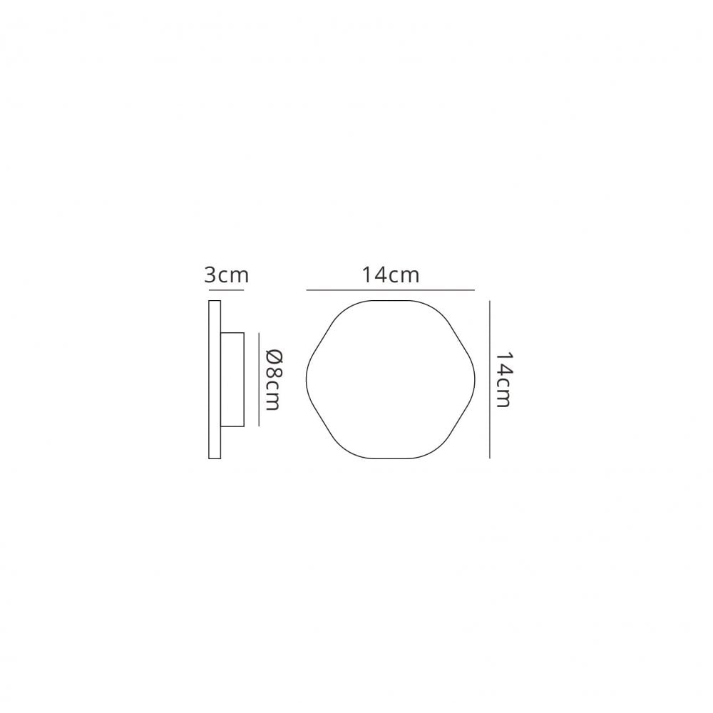 MC0115 Bora Bora Wall Light 14.4cm Hexagonal 6W LED Silver Paint