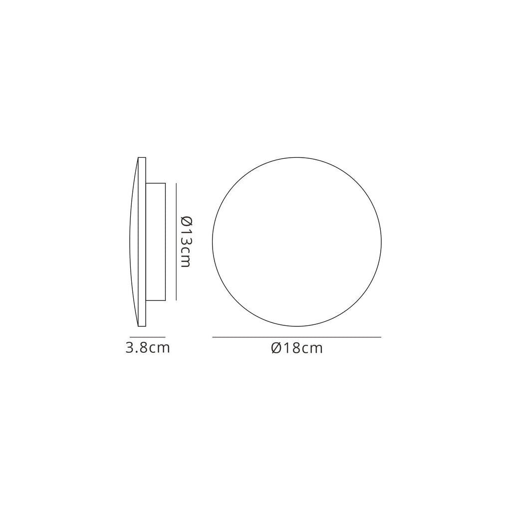 MC0128 Bora Bora Wall Light 18cm Round 12W LED Matt White