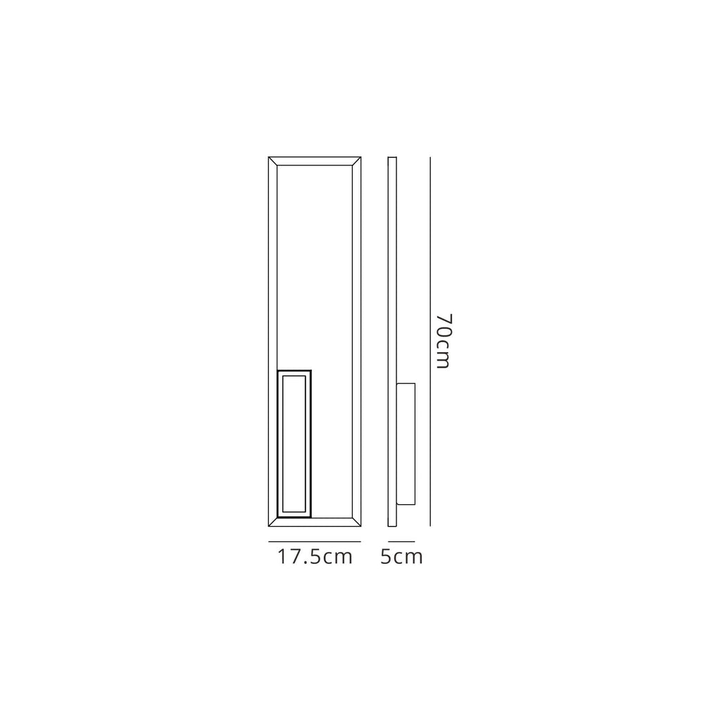 M7677 Boutique Rectangle Wall Lamp Dimmable 40W LED Black
