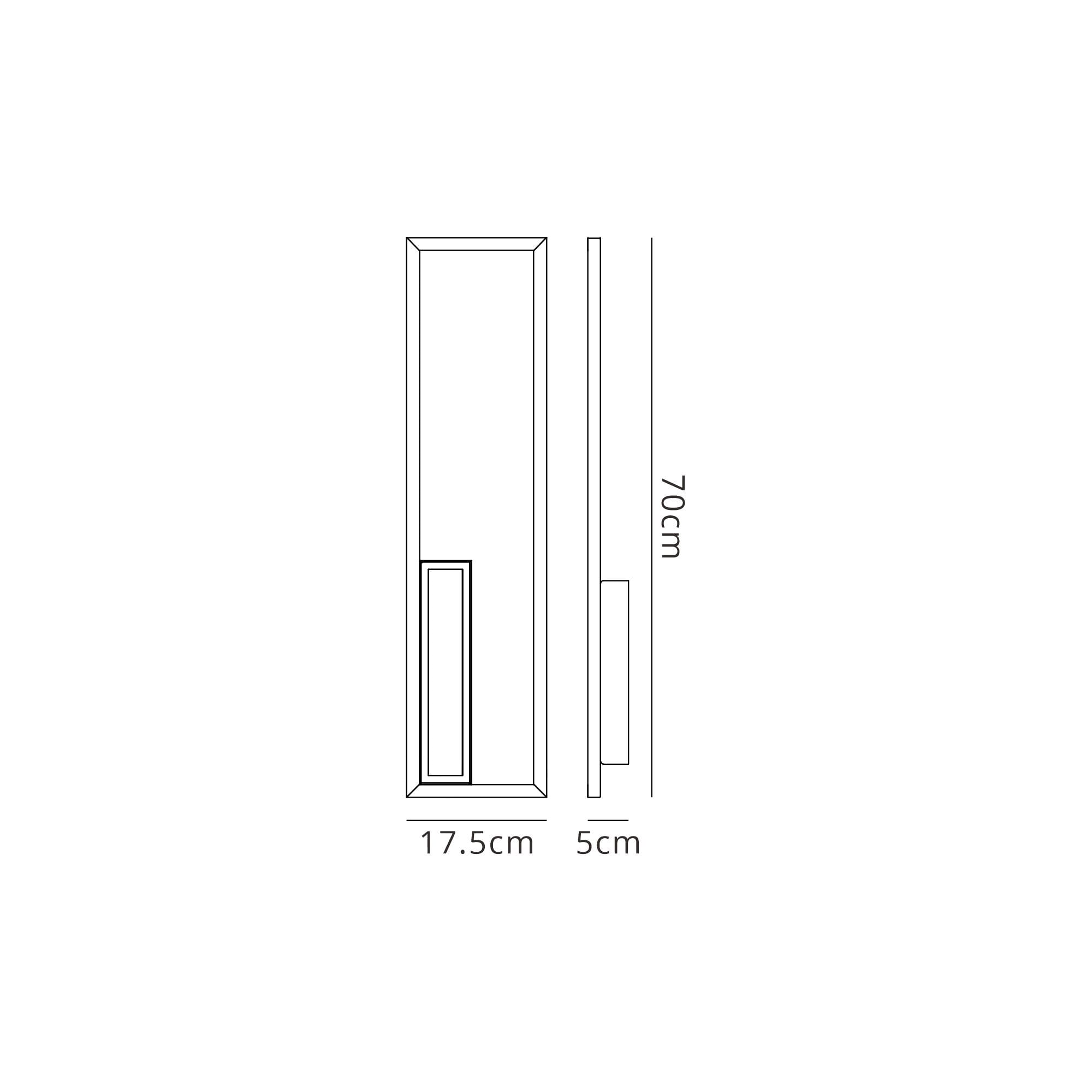M7677 Boutique Rectangle Wall Lamp Dimmable 40W LED Black