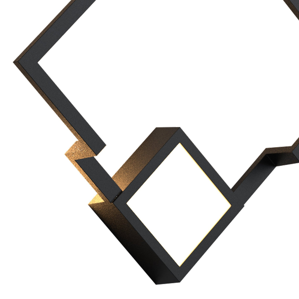 M7683 Boutique Square Wall Lamp Dimmable 18W LED Black