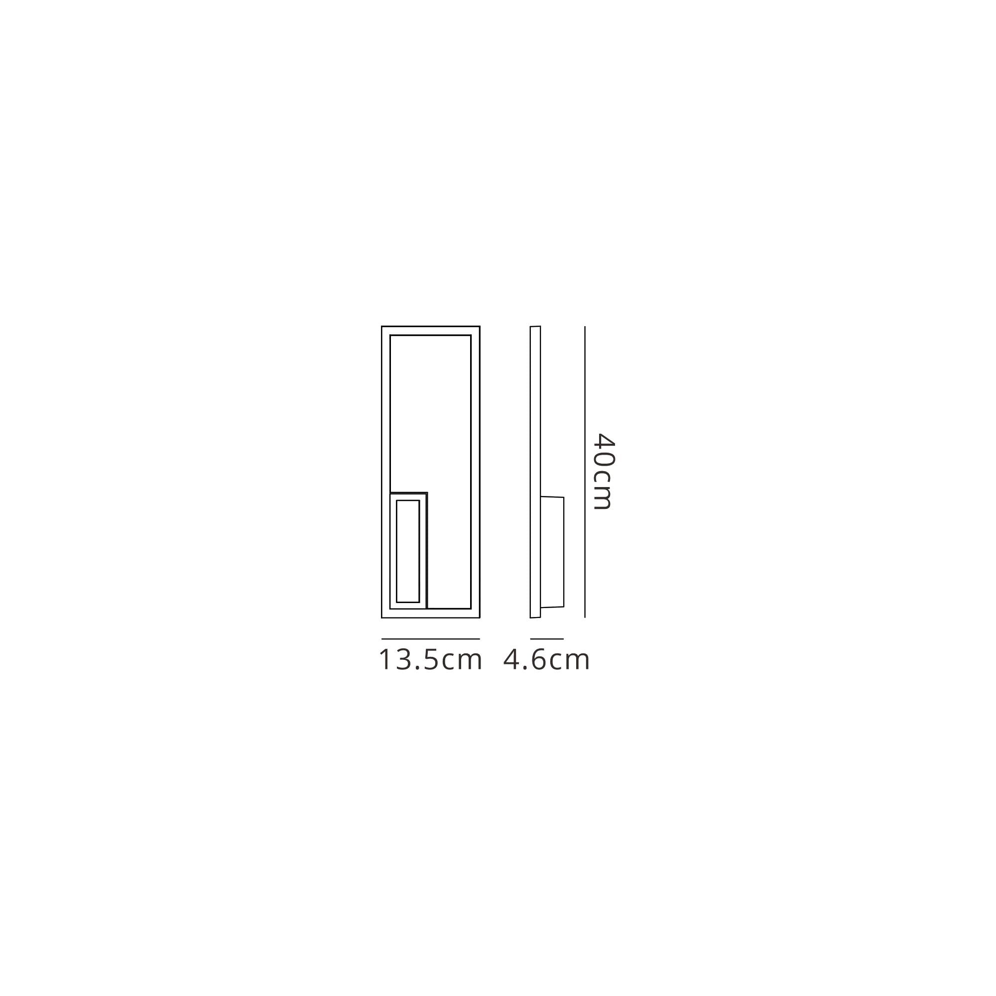 M7678 Boutique Rectangle Wall Lamp 21W LED Black