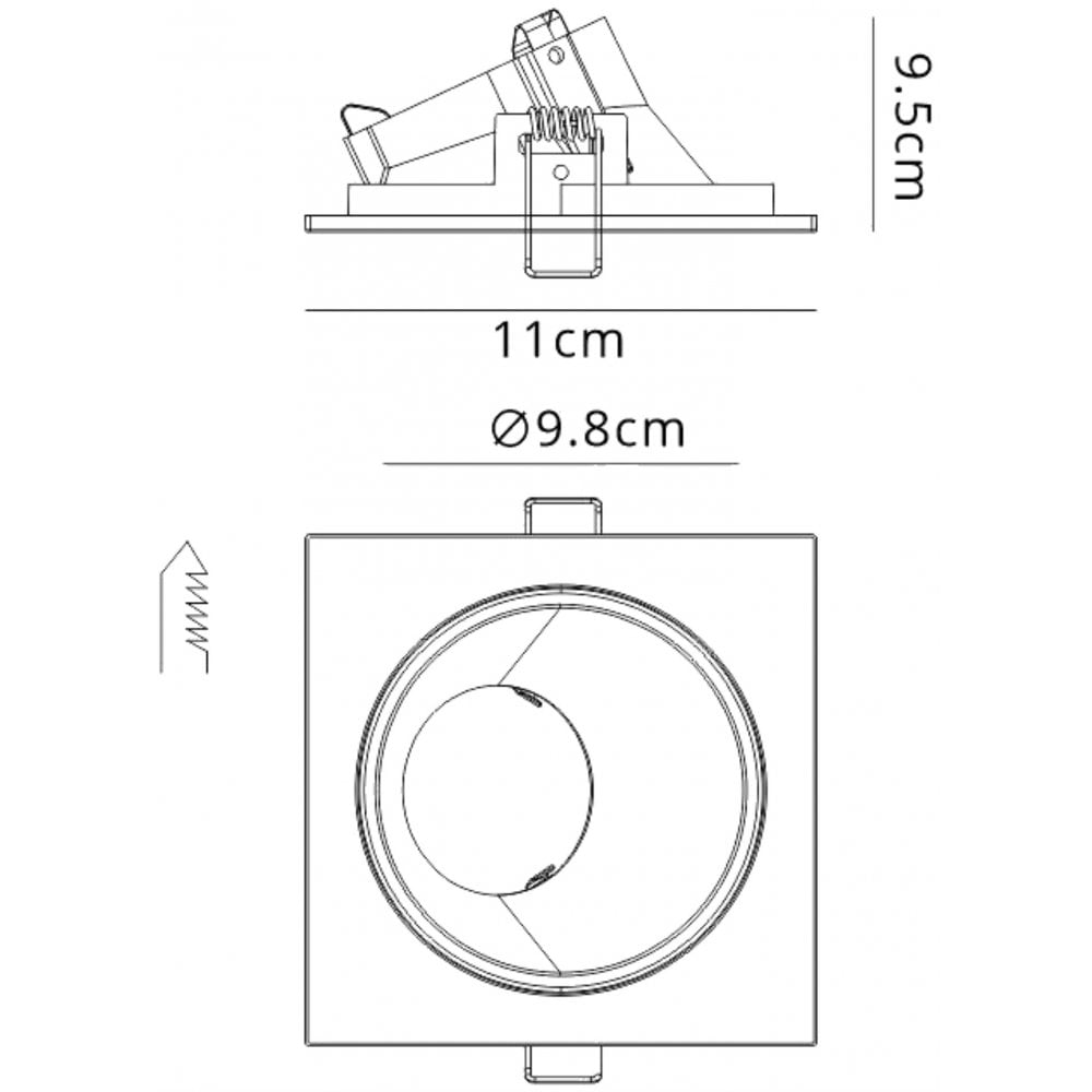 M6902 Brandon Recessed Downlight Square 1 Light Matt White