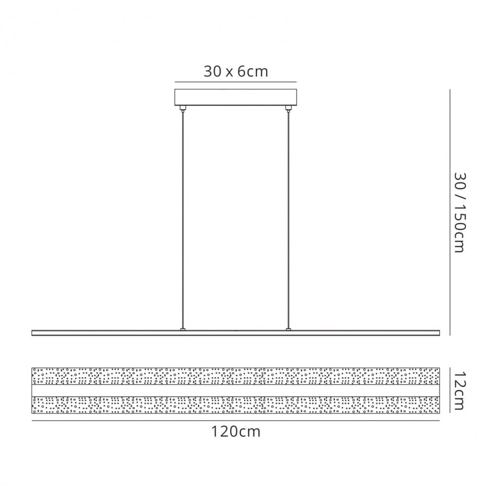 M5790 Burbuja Pendant Linear 120cm 48W LED Chrome