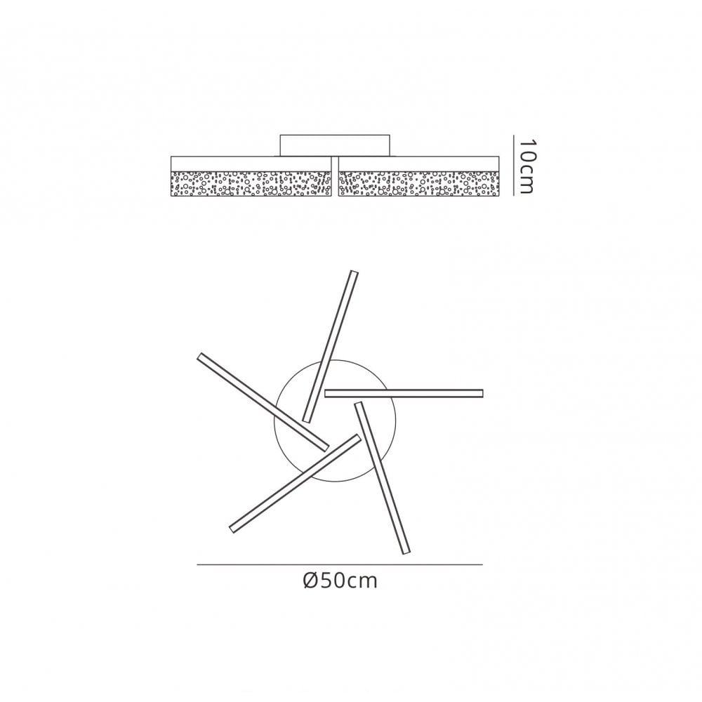 M5792 Burbuja Ceiling Round 50cm 30W LED Chrome
