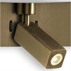 M5230 Bahia Wall Lamp Large Back Plate 1 Light E27 + Reading Light 3W LED White Shade Bronze