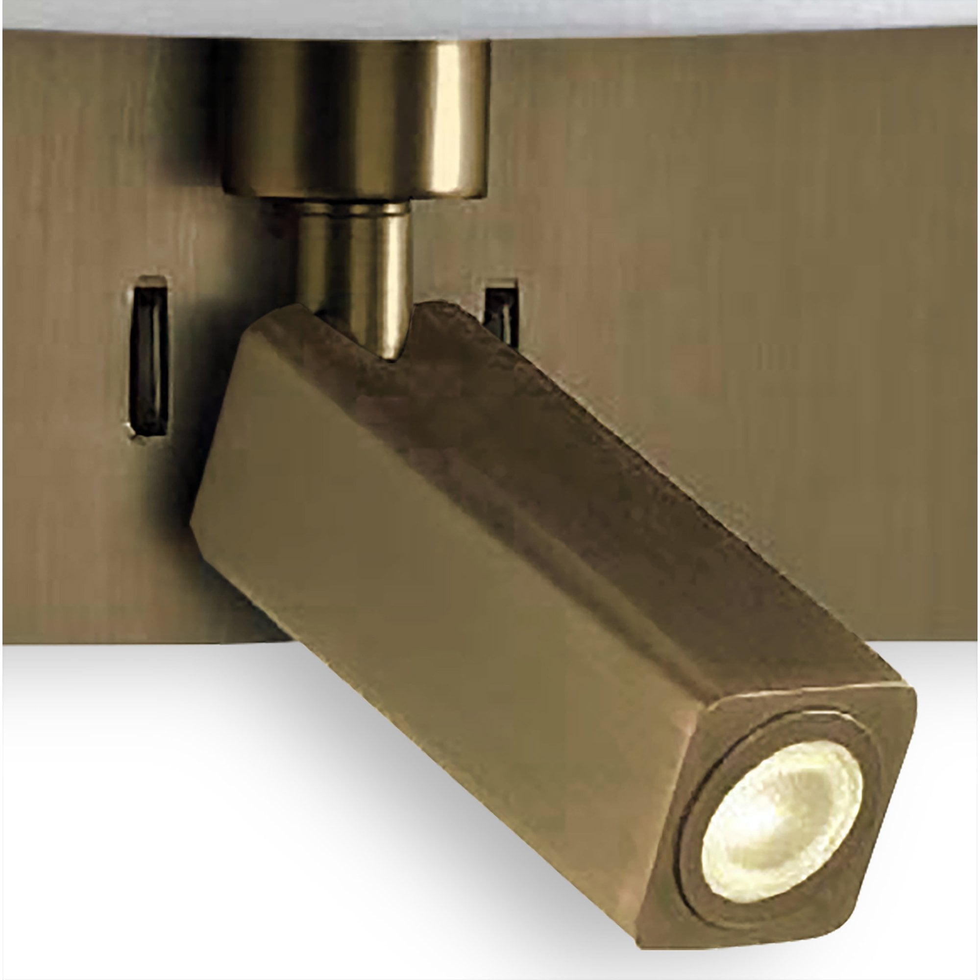 M5230 Bahia Wall Lamp Large Back Plate 1 Light E27 + Reading Light 3W LED White Shade Bronze (S)