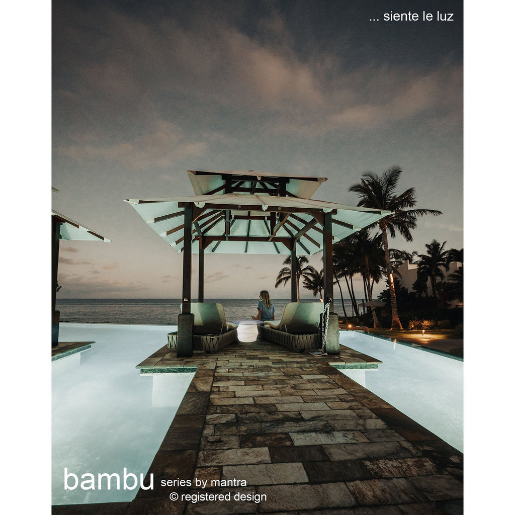 M3646 Bambu Tall Pot 2 Light E27 Outdoor Opal White