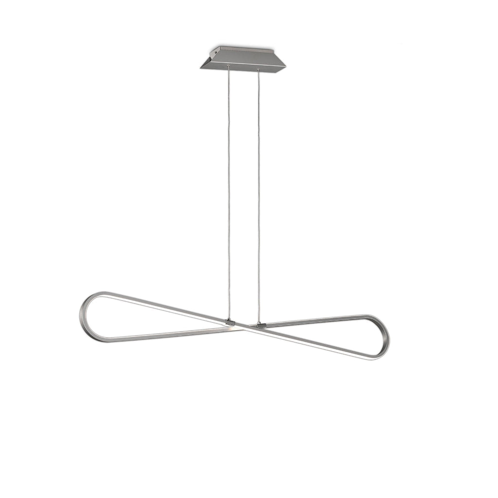 M5870 Bucle Linear Pendant 42W LED SIlver Polished Chrome Frosted Acrylic